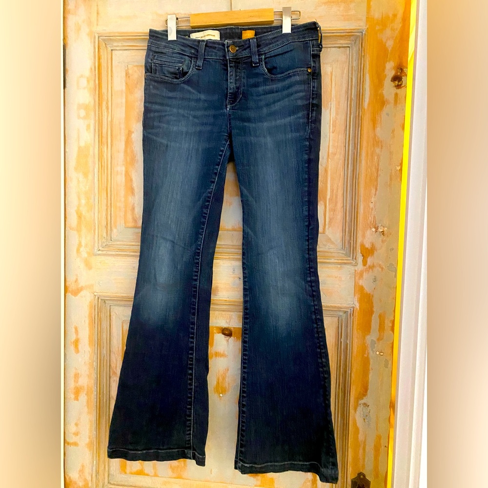Pilcro & the letterpress size 27 boot cut dark wash jeans that mold to your body